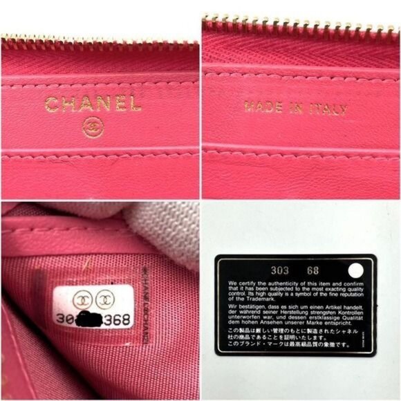 🎀 RARE 🎀 Authentic CHANEL Pink Lucky Lambskin Rhinestone Matelasse Long Wallet - Picture 10 of 10